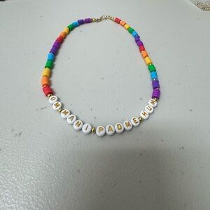 Vibrant Red and Orange Necklace with Contrasting Beads